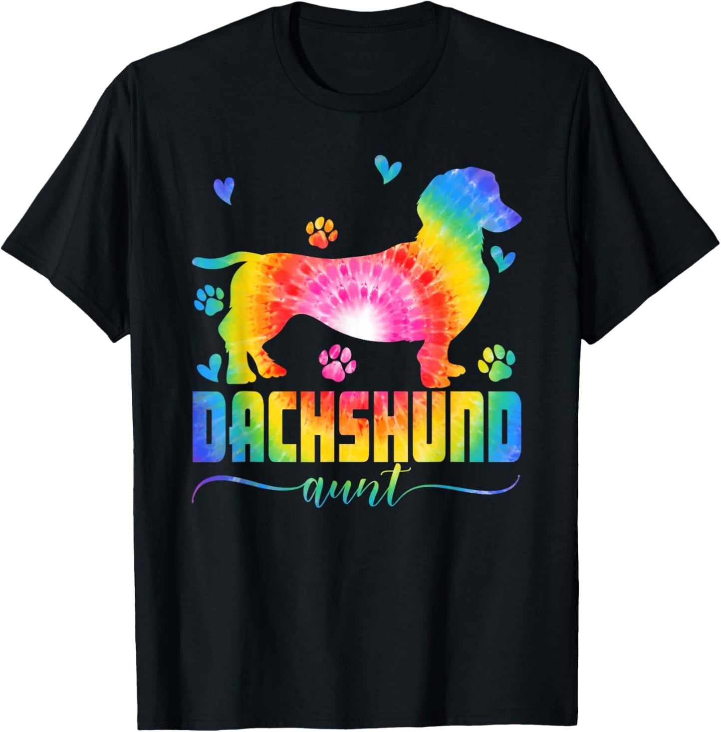 Funny Dachshund Aunt Dachshund Dog Mom Tie Dye Mothers Day T-Shirt