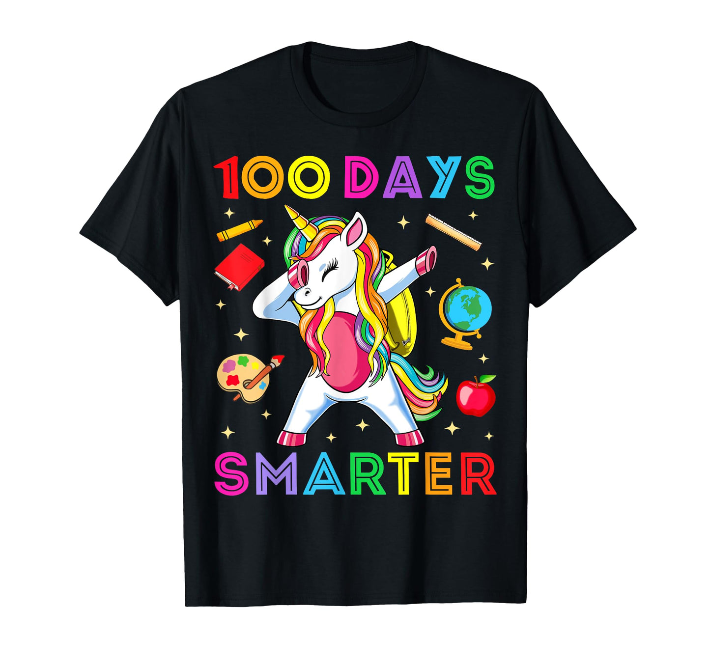 100 Days Smarter Kids Girls Unicorn 100th Day of School Gift T-Shirt