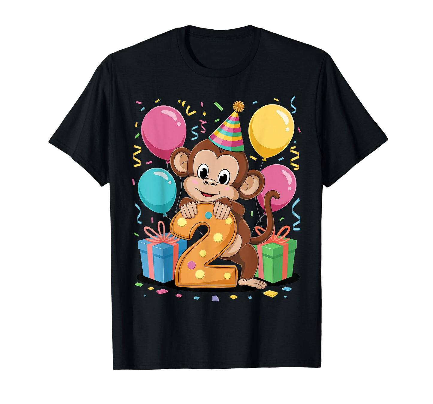 Monkey 2nd birthday boy girl 2 years old second two Monkey T-Shirt