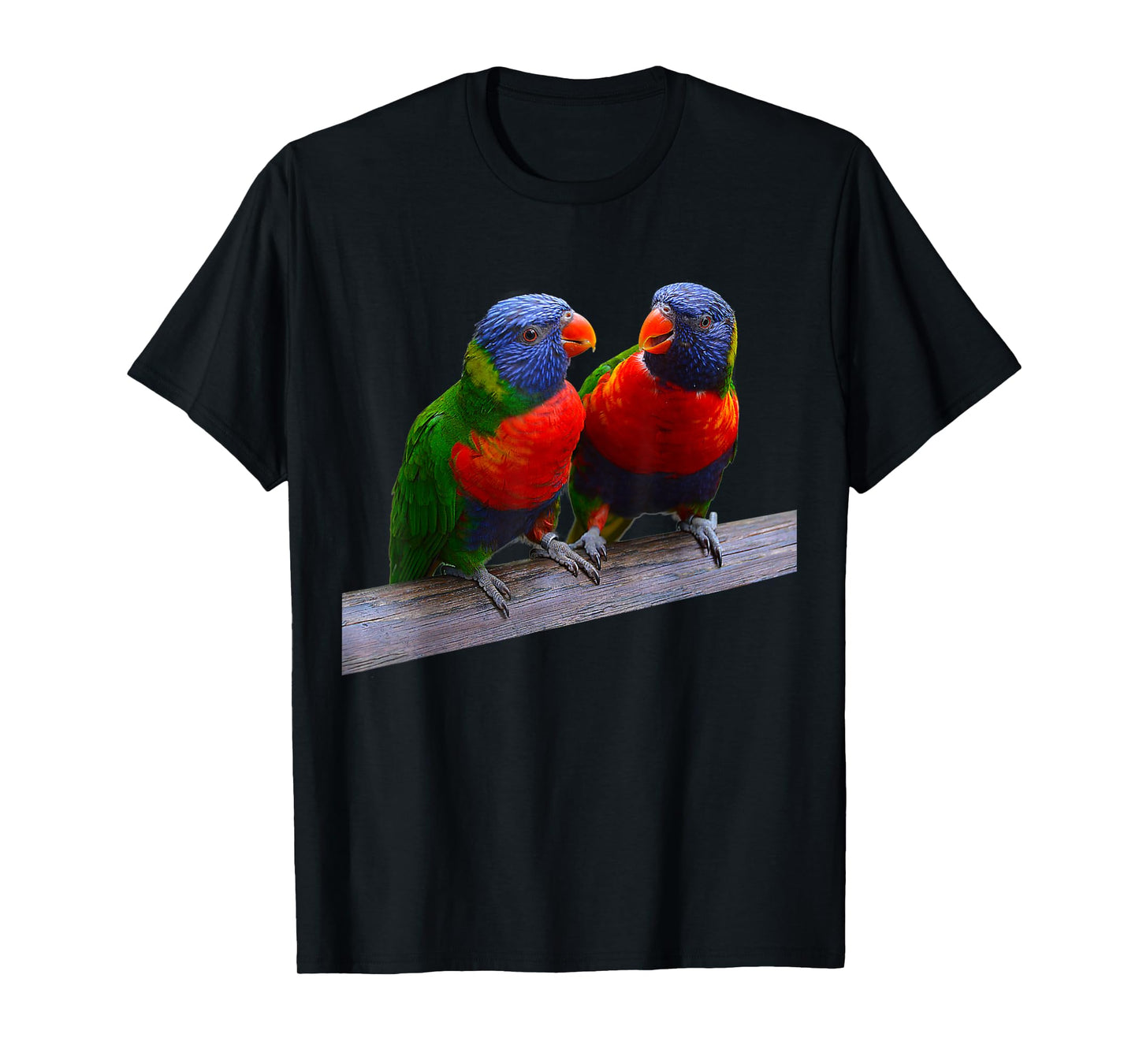 Parrot Bird Two Rainbow Lorikeet Parrots Ornithology T-Shirt