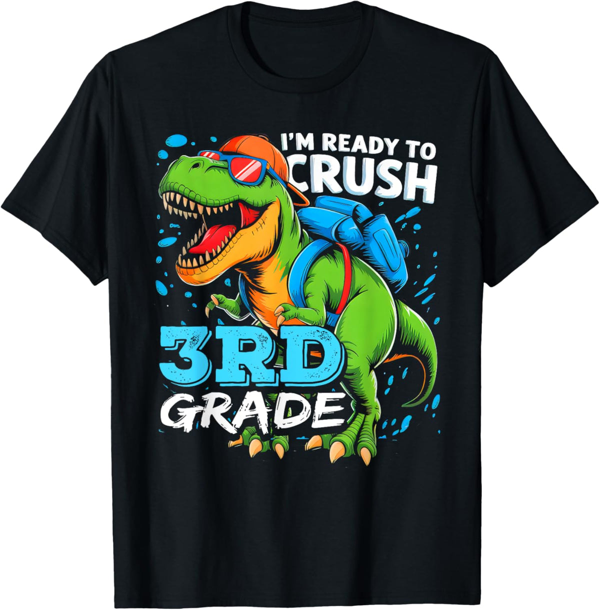 Ready To Crush 3rd Grade Dinosaur T Rex Back to School Boys T-Shirt
