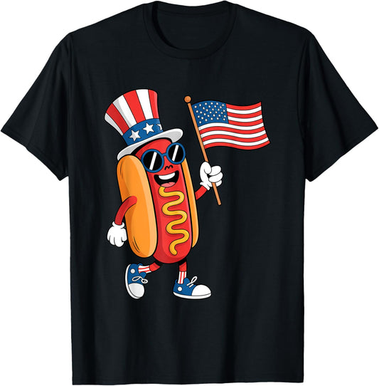 Just Here For The Wieners Funny Hot Dog 4th Of July American T-Shirt