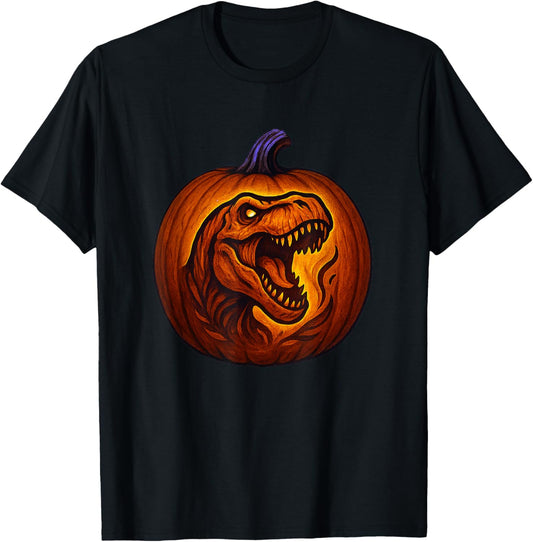 T-Rex Pumpkin Halloween - Dinosaur Jack-O'-Lantern T-Shirt