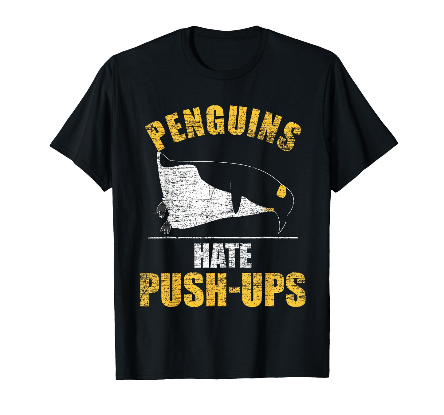 Penguin T-Shirt Penguins Hate Push-Ups - Training Workout T-Shirt