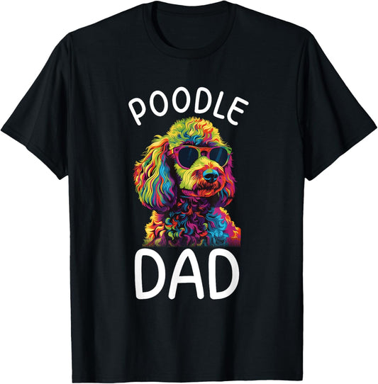 Poodle Dad Pop Art Design Mens Poodle Lovers T-Shirt