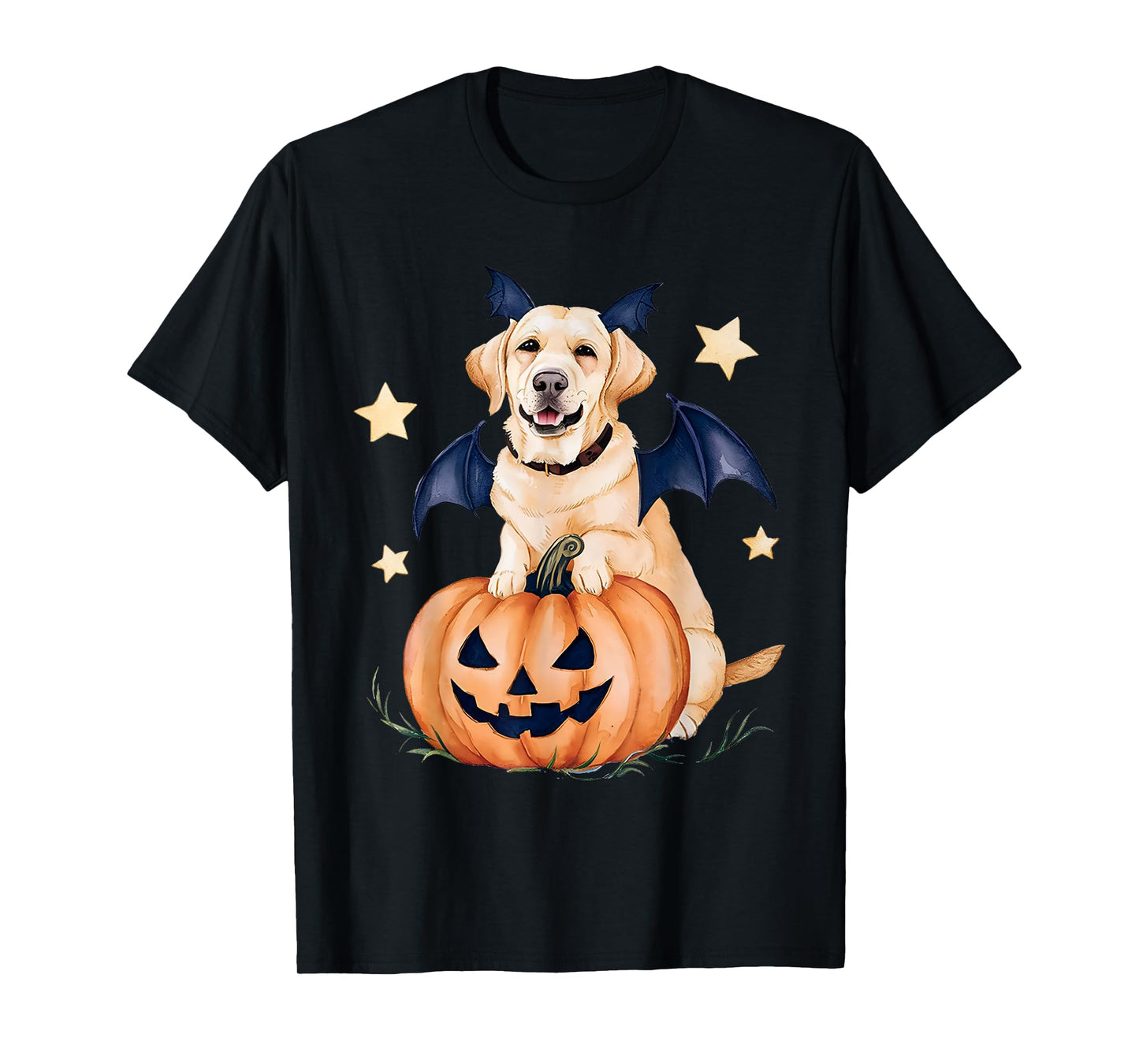 Labrador Pumpkin Witch Golden Labrador Halloween Ghost Dog T-Shirt