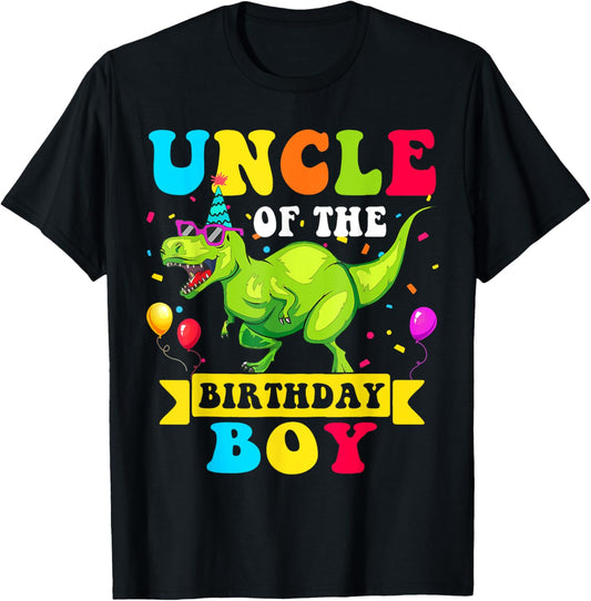 Uncle of the Birthday Boy T-Shirt Dinosaur Raptor Funny T-Shirt