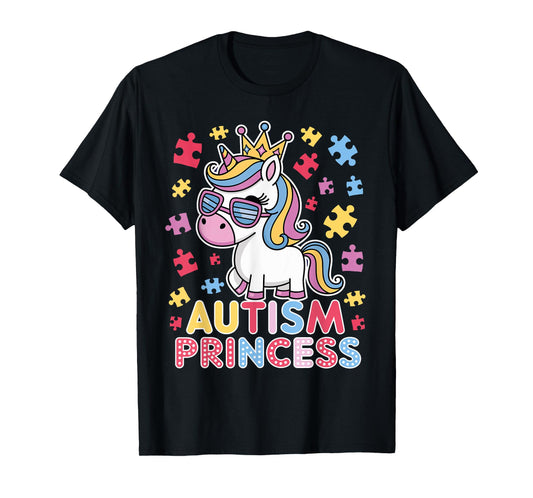 Cute Autism Princess Unicorn Girls Daughter Autism Awareness T-Shirt