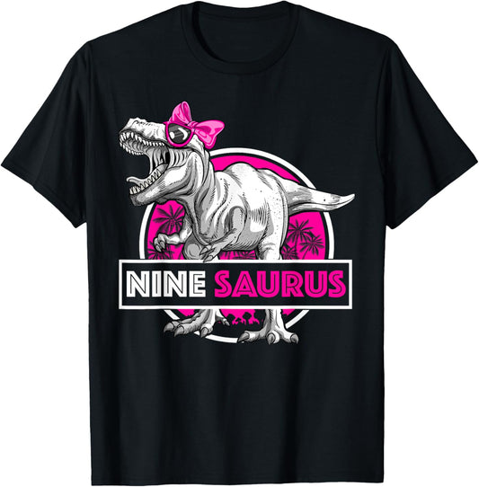 I'm Nine Saurus 9 Yrs Old T-Rex for Girls 9th Birthday Gift T-Shirt