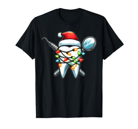 Dentist Dental Assistant Hygiene Christmas Hat Xmas T-Shirt