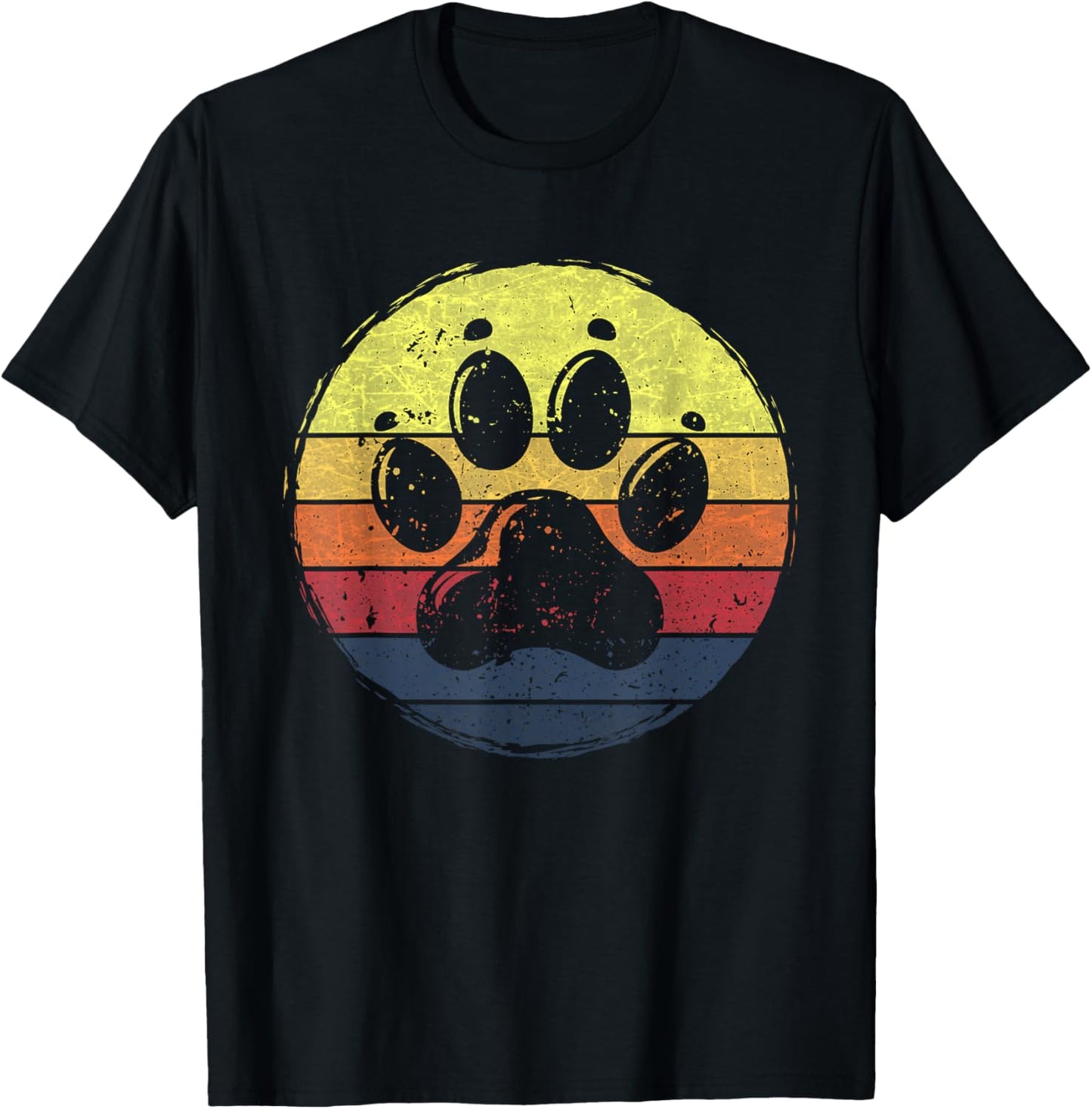 Retro Style Dog Paw Design T-Shirt