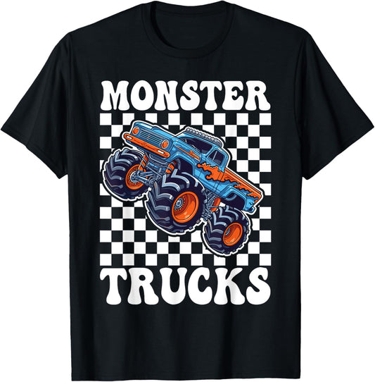 Monster Truck for Toddlers, Kids Monster Truck Retro Vintage T-Shirt