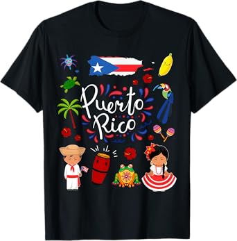 Puerto Rican Culture Outfit Idea Puerto Rico Flag kids T-Shirt