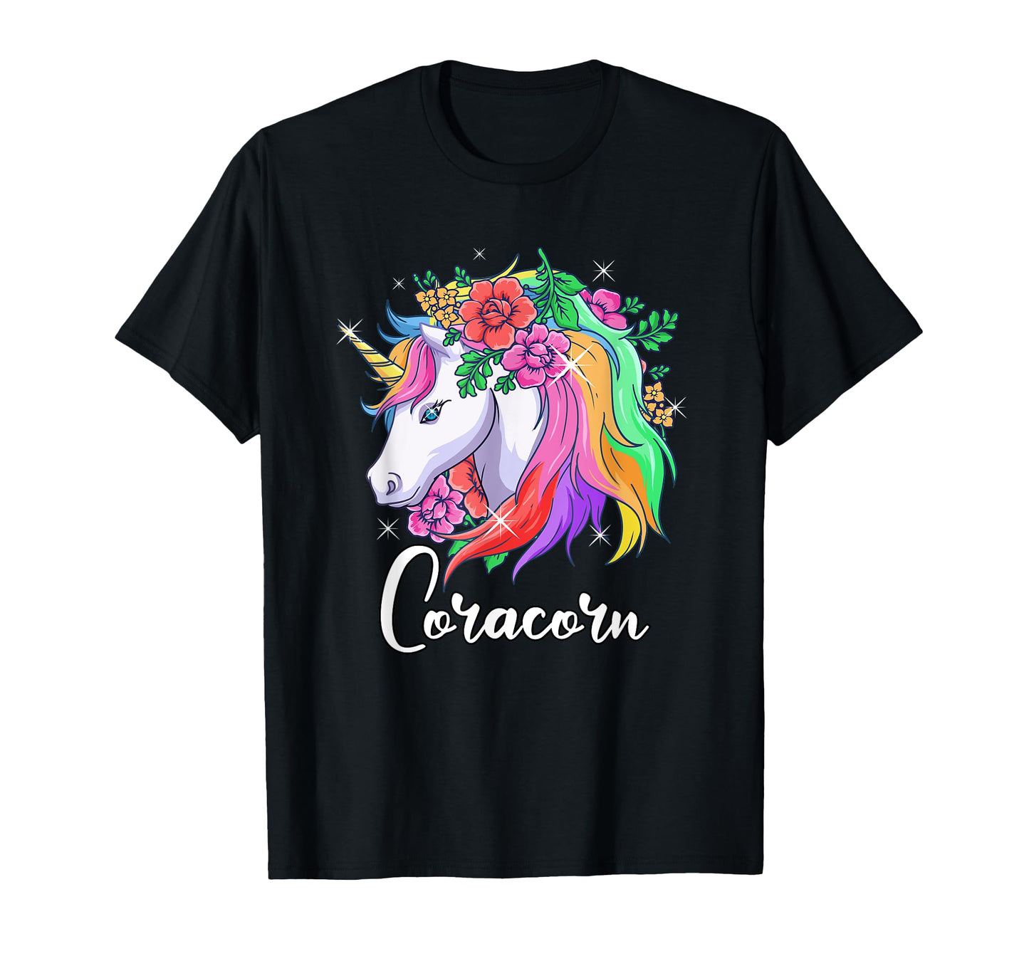 Cute Coracorn Personalized Name Unicorn Cora T-Shirt