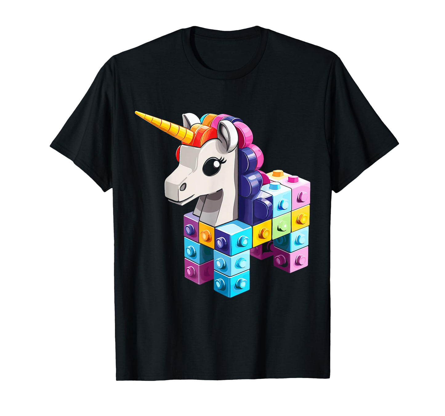 Master Builder Bricks Blocks Play Toys Unicorn Youth Kids T-Shirt