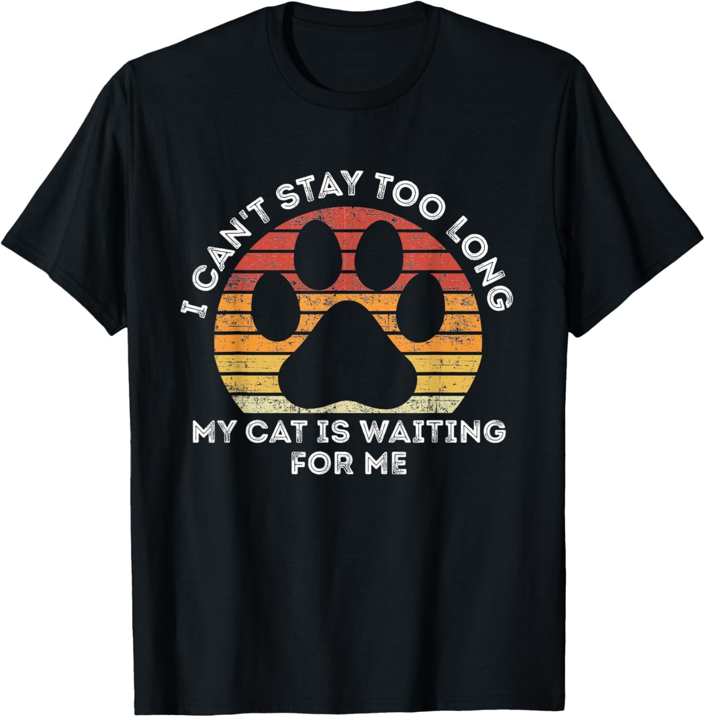 I Can't Stay Too Long My Cat Is Waiting For Me Cat Lover T-Shirt