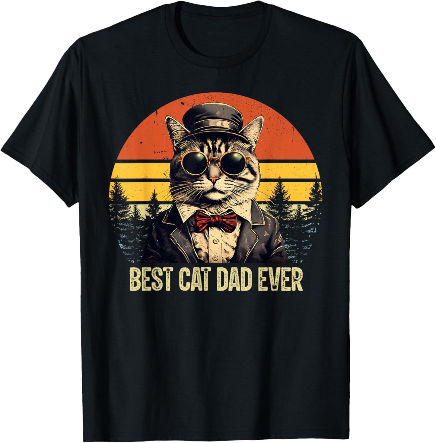 Vintage Best Cat Dad Ever Cat Daddy Father's Day T-Shirt