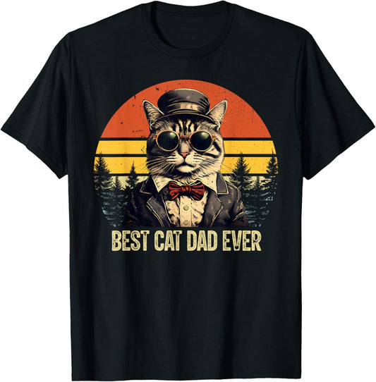Vintage Best Cat Dad Ever Cat Daddy Father's Day T-Shirt