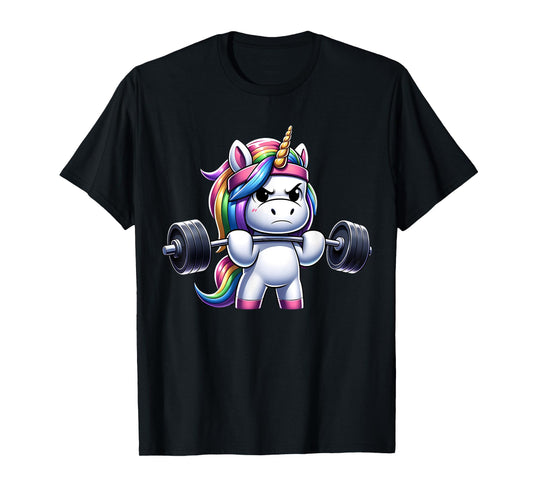 Unicorn Gym Deadlift Fitness Workout Weightlifting T-Shirt