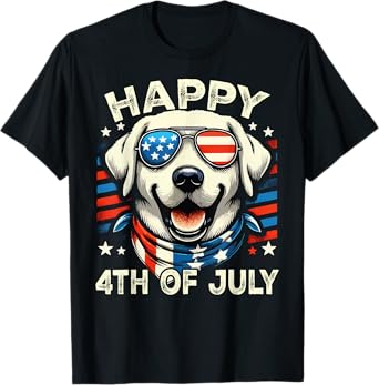 4th of July Patriotic American Labrador Retriever Veterans T-Shirt