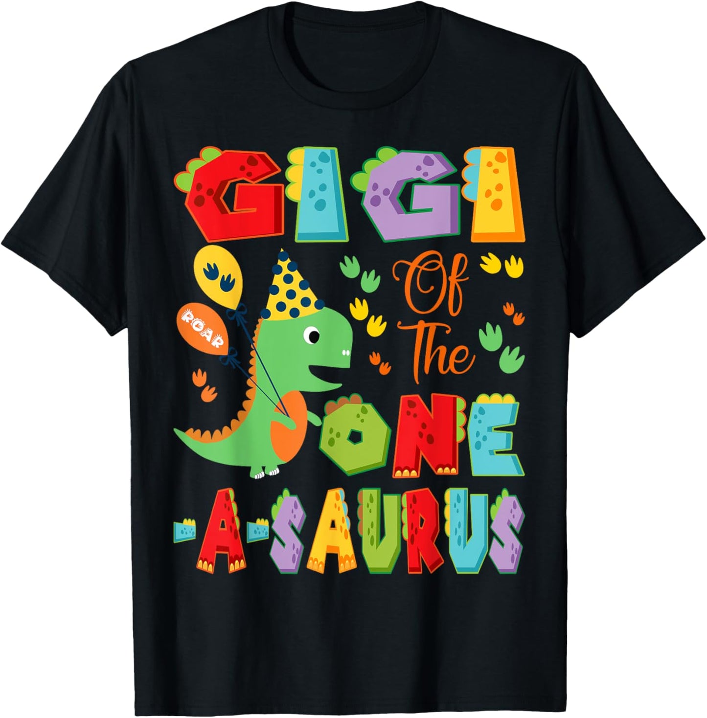Gigi Of The One-A-Saurus 1St Birthday Boy Dinosaur T-Shirt