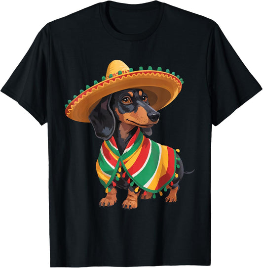 Cinco De Mayo Tee for Dog Lover Funny Mexican Hat Dog T-Shirt