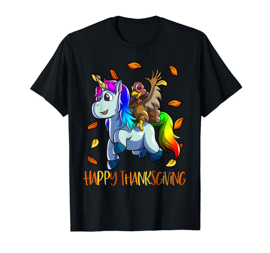 Unicorn Thanksgiving Shirt Girls Kids Unicorn Turkey T-Shirt