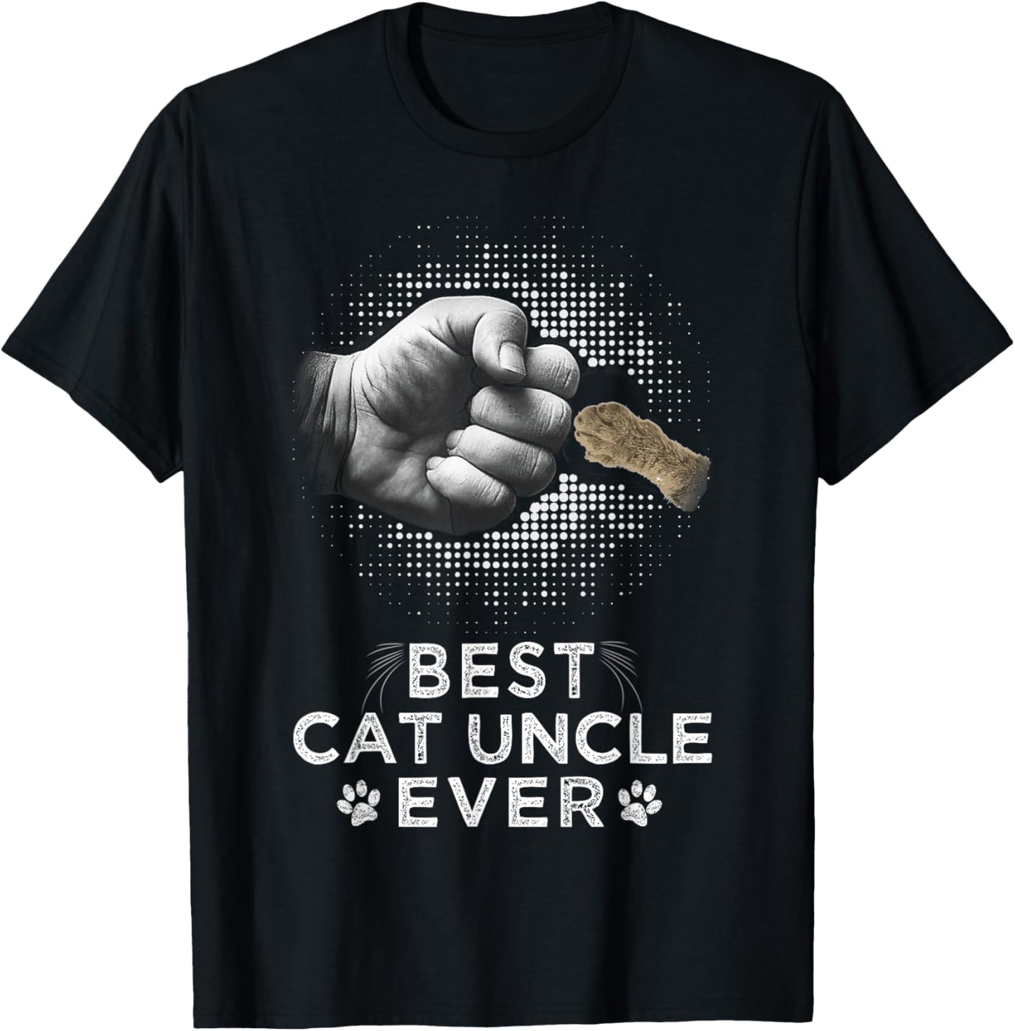 Best Cat Uncle Ever Uncle & Kitten Paw Fist Bump Cool Art T-Shirt