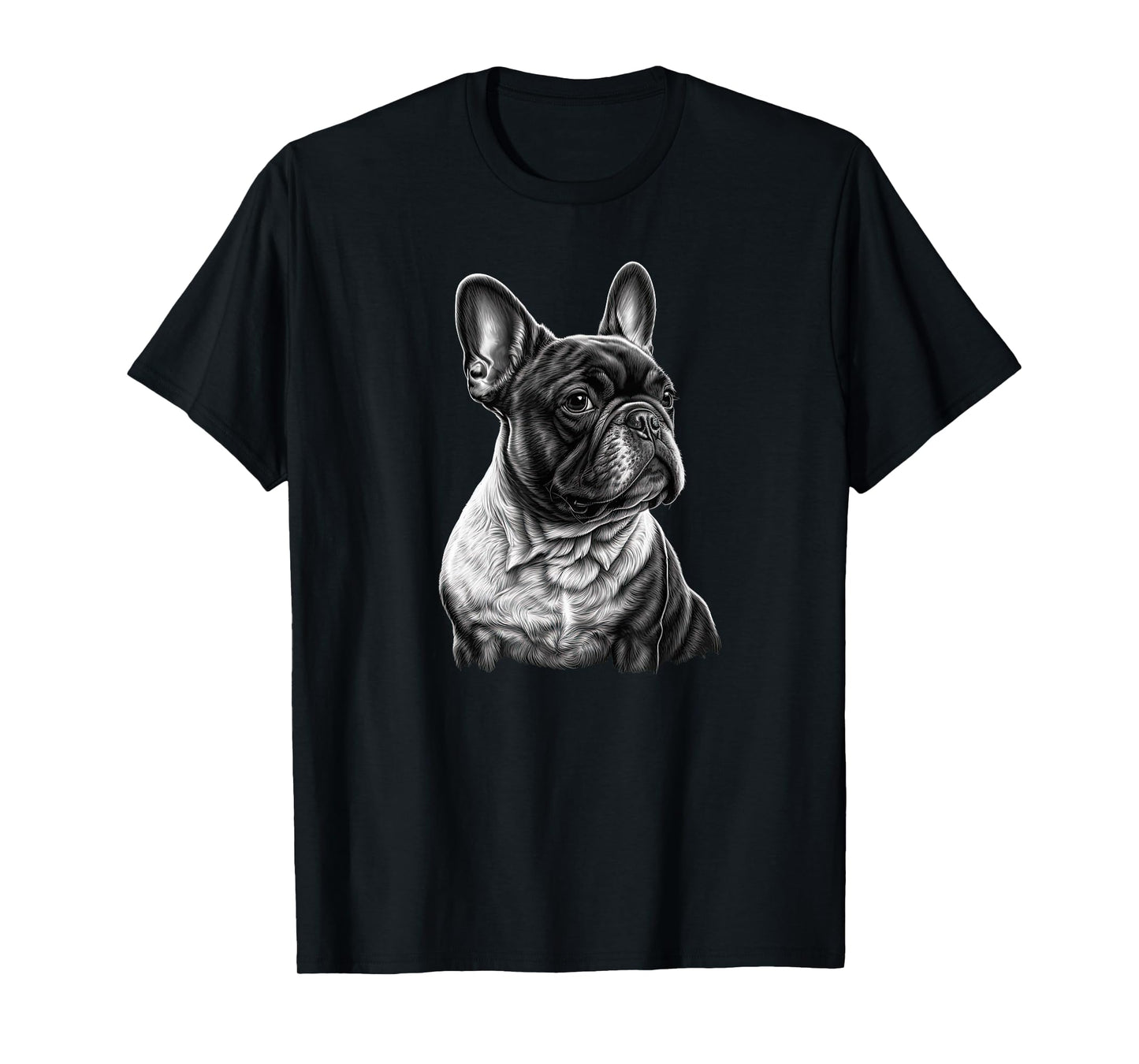 Funny French Bulldog Frenchie Black and White T-Shirt for Men Women Girls Kids