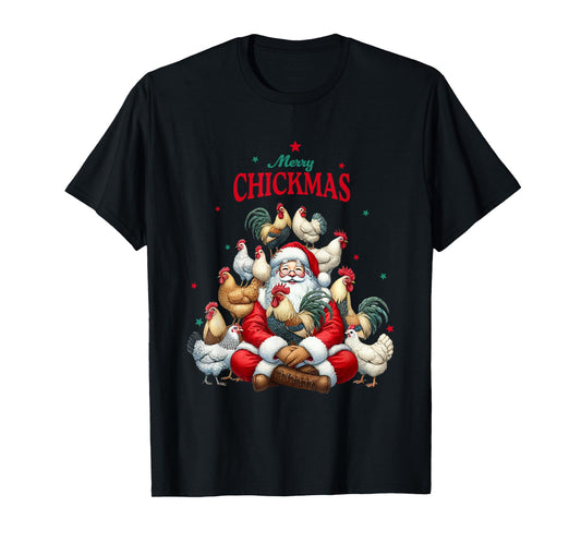 Funny Christmas Chicken Merry Chickmas T-Shirt