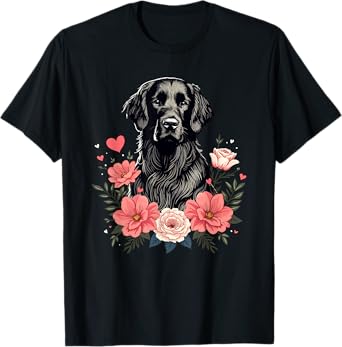 Roses Flowers Flat-Coated Retriever T-Shirt