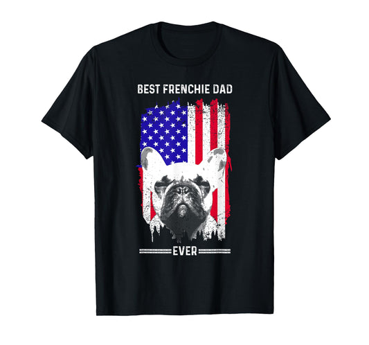 Funny French Bulldog Art For Men Dad Father Frenchie Bulldog T-Shirt