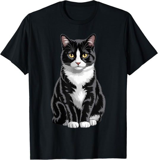 Majestic Tuxedo Cat Art Cat Lover Men Women Kids T-Shirt