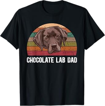 Chocolate Lab Dad Retro Chocolate Labrador Owner T-Shirt