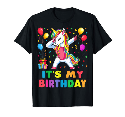 It's My Birthday for Girls Unicorn Dabbing Party Gift T-Shirt