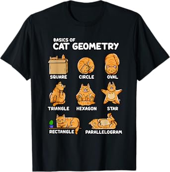 Basic Cat Geometry Cute Cat Cat Lover Cat Owner math school T-Shirt
