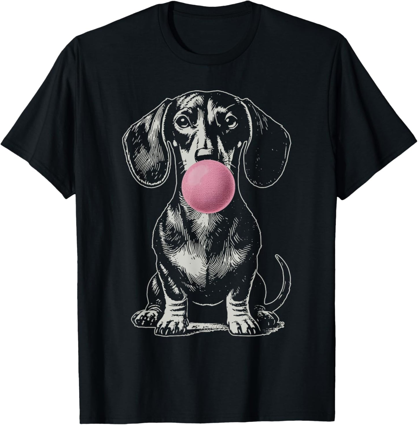 Vintage Dachshund Blowing Bubble Wiener Dog Dad Mom Owner T-Shirt