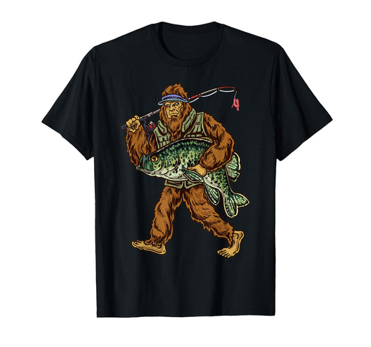 Crappie Fishing Bigfoot Panfishing Fishermen T-Shirt