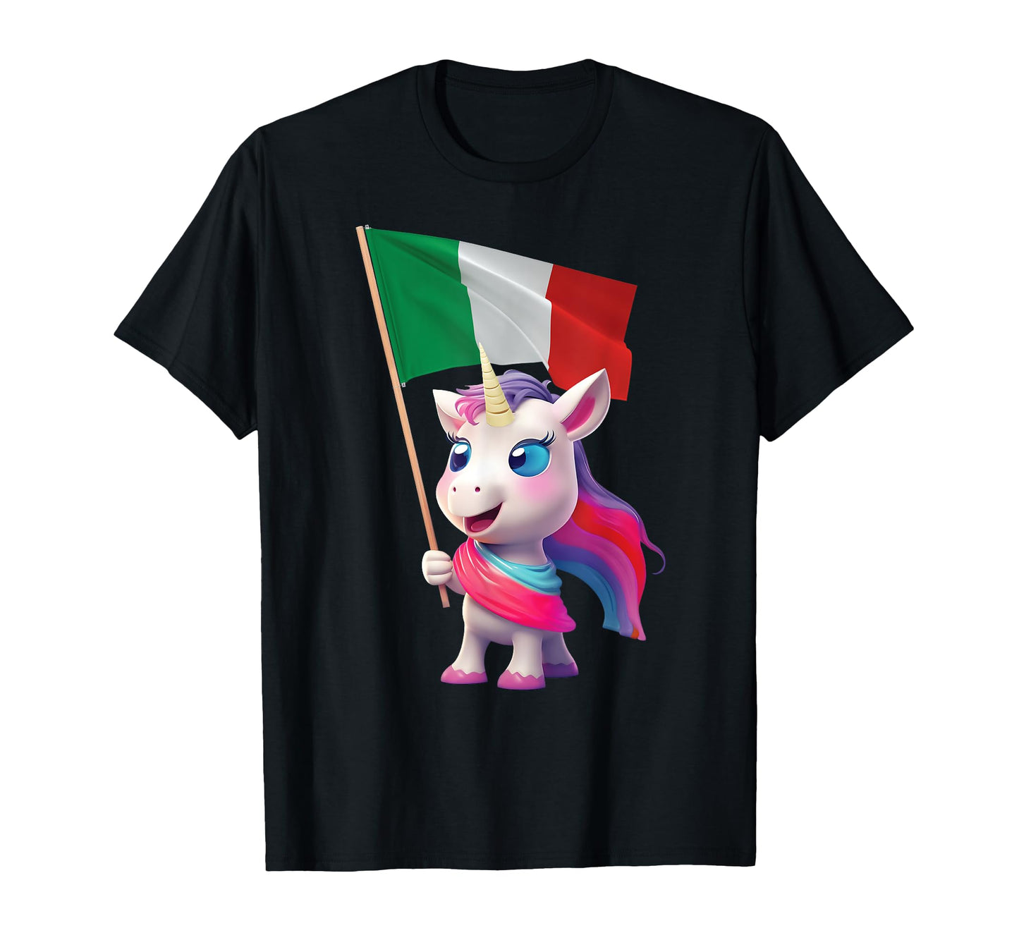 Italy Flag Unicorn Italian Italia Rome Pizza Kids Adorable T-Shirt
