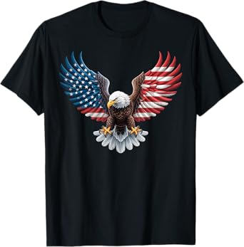 American Flag Bald Eagle Patriotic Pride 4th of July USA T-Shirt