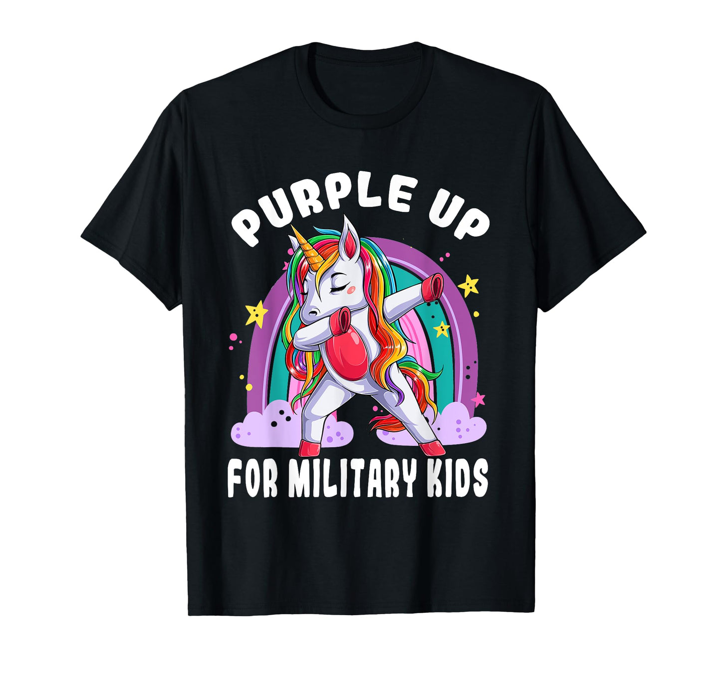 Awareness Month Purple Up Military Child Purple-Up Unicorn T-Shirt