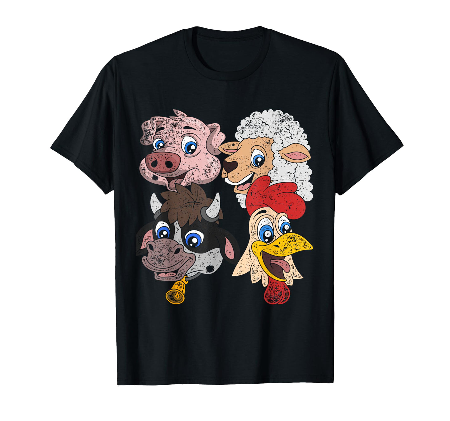 Pig Sheep Cow Chicken Kids Toddlers Funny Farm Squad Animal T-Shirt