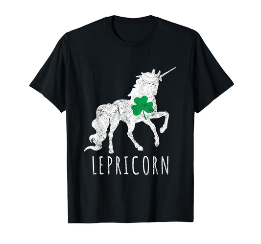 Lepricorn Green Shamrock Funny Leprechaun Unicorn T-Shirt
