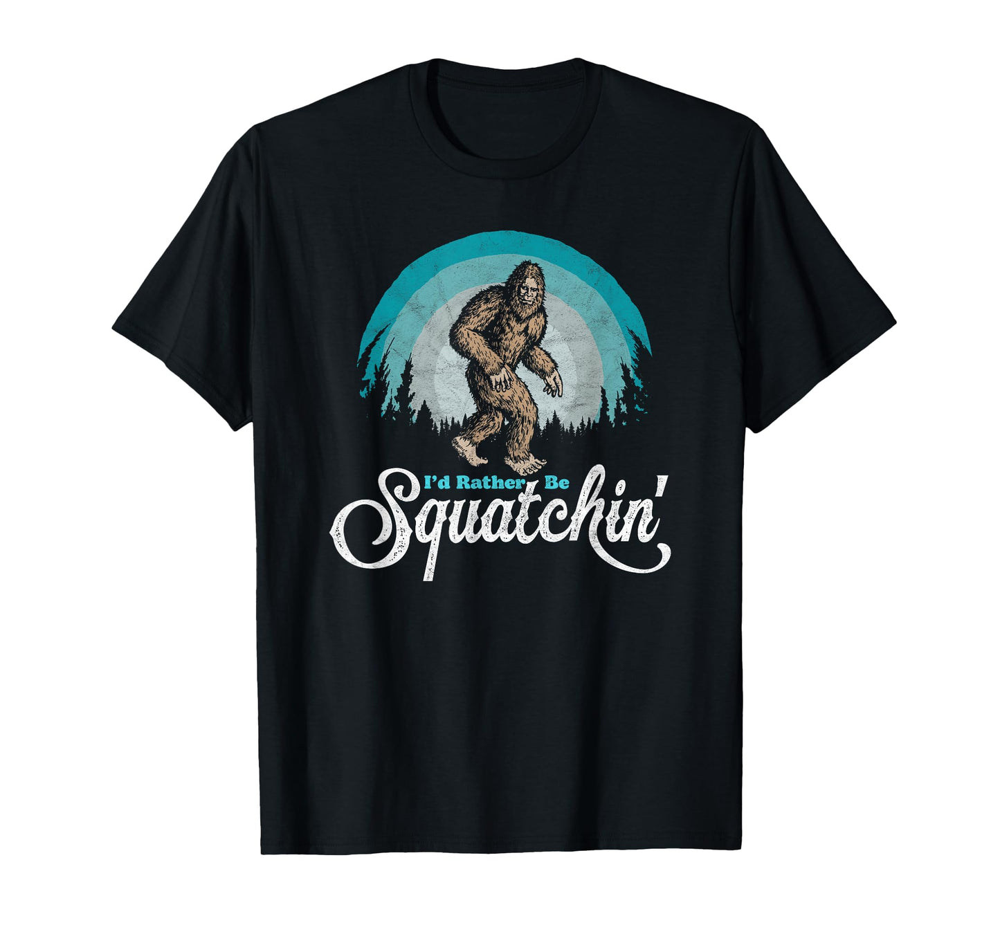 I'd Rather be Squatchin' Vintage Funny Bigfoot 80s Sasquatch T-Shirt