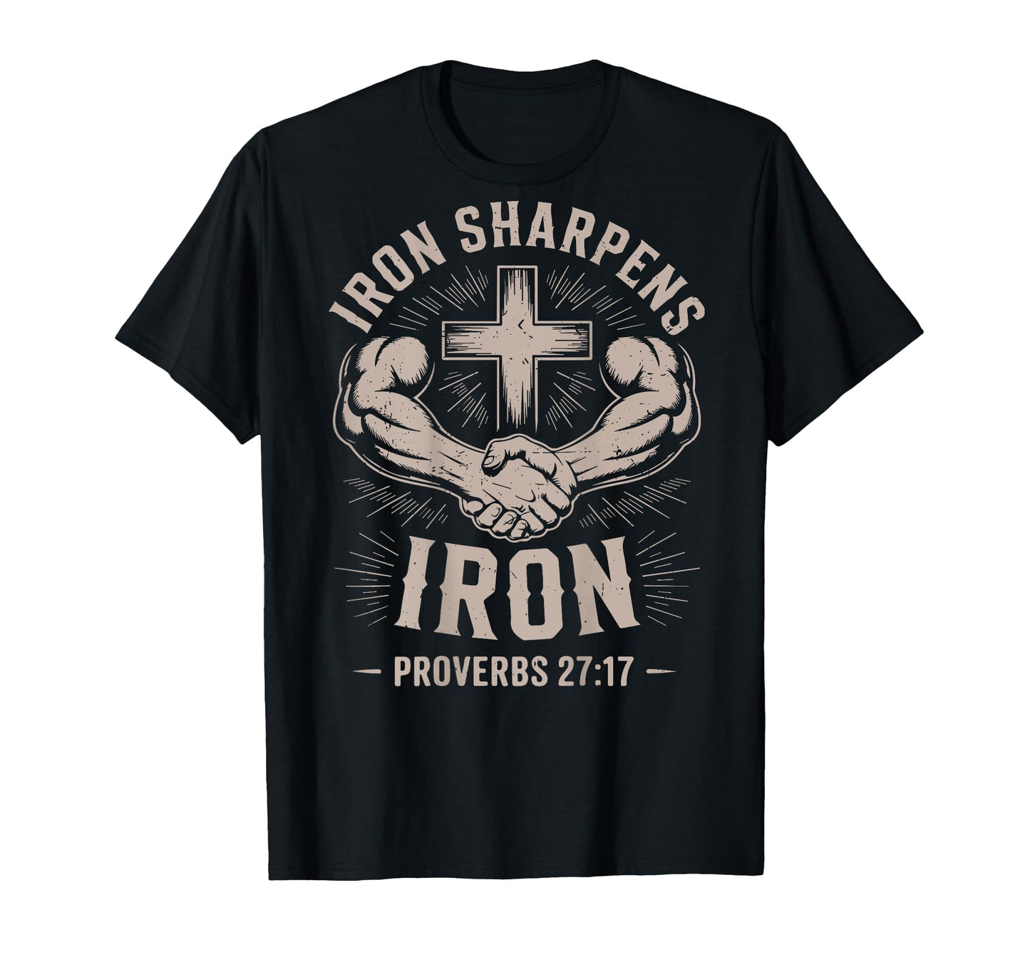 Men's Christian Workout Iron Sharpens Iron Christ Jesus Gym T-Shirt