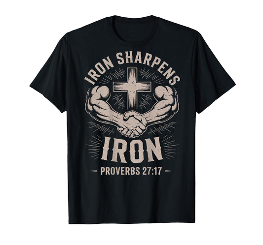 Men's Christian Workout Iron Sharpens Iron Christ Jesus Gym T-Shirt