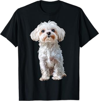 Maltese Dog Motif Pet Art Maltese T-Shirt