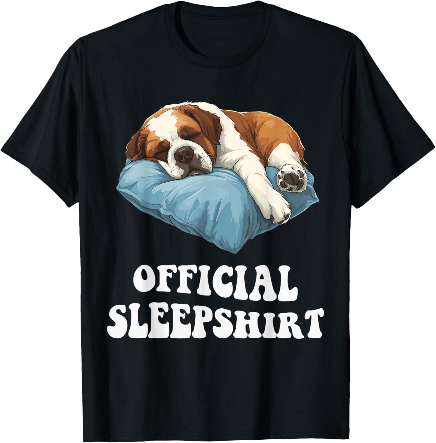 Official Saint Bernard Sleepshirt Cute Dog Lover Sleepwear T-Shirt
