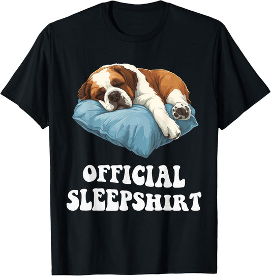 Official Saint Bernard Sleepshirt Cute Dog Lover Sleepwear T-Shirt