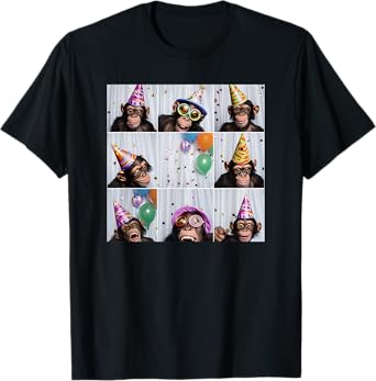 Funny Monkey Selfie Colorful Zoo Animal Monkey Birthday T-Shirt